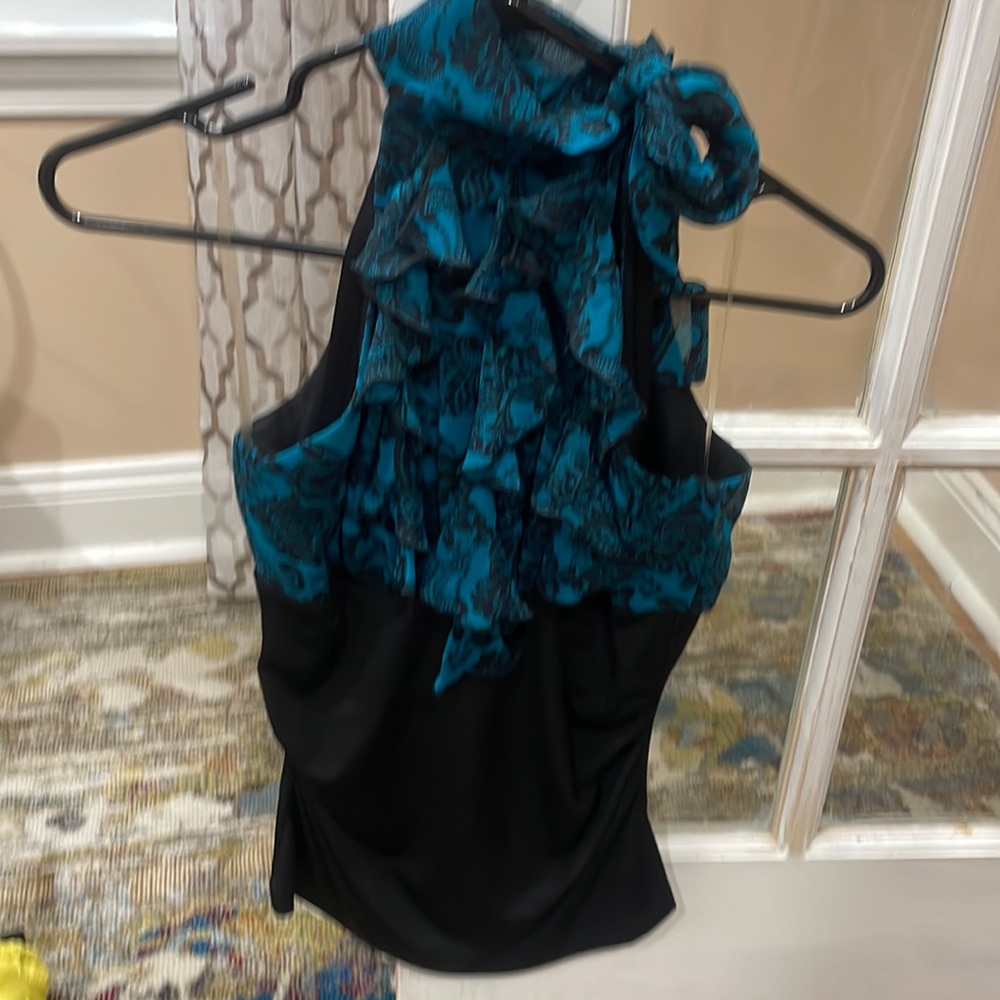 Black and blue halter blouse never worn. Size small from macys.